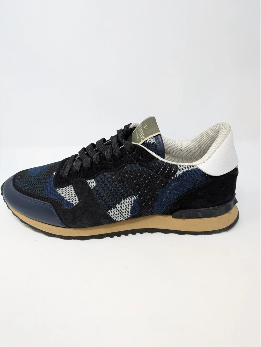 Valentino Garavani Rockrunner Camo Sneakers Navy Black TT723Y0 EU 43 US 10